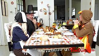Family Members Tease and Please During Thanksgiving Dinner