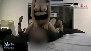 motel interativo - macho comeu e gozou no cuzinho que escorreu pra bucetinha a camisinha saiu e fui comida no pelo corno ficou s� olhando pelo vidro