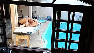 She Got a Handjob and Blowjob During Pool Massage