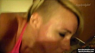 Sweaty Amateur Sucks My Cock & Jerks My Cum onto Her Face