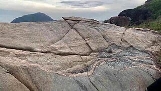 Old gaucho eats latina's big tits and pussy outdoors