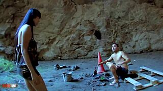 Sharon Lee Natural Big Tits Anal in Cave