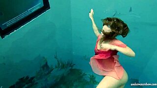 Big tits silvie swims and shows hairy pussy?