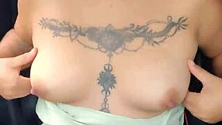 A Horny Latina Prostitute In The Car On The Highway Shows Her Natural Tits And Panties Under Lingerie.