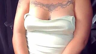 A Horny Latina Prostitute In The Car On The Highway Shows Her Natural Tits And Panties Under Lingerie.