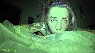 Pretty pussy goth girl gets fucked late night in rough domination