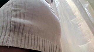 your italian stepmother shows you her ass and hairy pussy in a dressing room