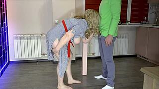 Milf with wide hips did not wait for her husband and had sex with a neighbor