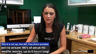 Alexis Grace as new guinea pig in bondage behind scenes