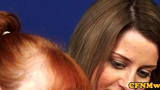 Classy british femdoms casually suck sub in cfnm group setting