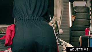 adult time - huge naturals babe octavia red pounded with big pink strap-on by pawg bestie tommy king