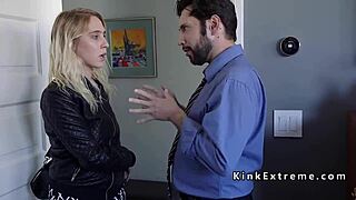 couple takes control and dominates hot blonde slave