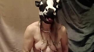 Humiliated slave endures anal degradation and soiling in bondage