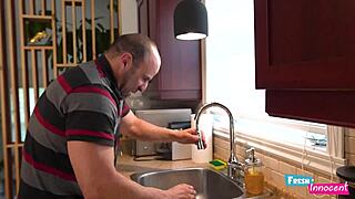 fresh and innocent cute tattooed girl gets her ass fucked hard by the plumber