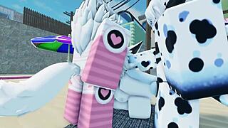 shark GOING ALL OUT on the beach roblox, furry fun in the sun