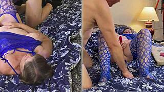 Granny Carmen's cordon bleu dildo and cock fucking creampie 😍