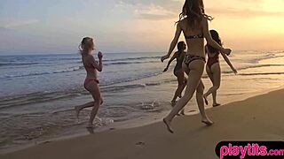 Check out this erotic compilation of beautiful lesbian teen babes getting sexy and naked together.