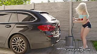 busty bikini gf wants dick after soapy car wash