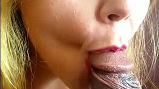 this is dani arcadia's first time giving a blowjob on film, she's nervous but excited about sucking that black cock