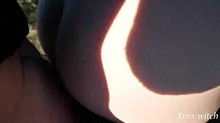 Sex on a hike! Blowjob and doggystyle above the forest triss-witch!