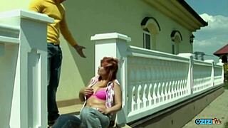 Asian vixen with big ass fucks horny dudes outdoors