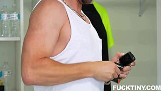 Cheerleader Angel Takes Coach's Cock Hard in Locker Room