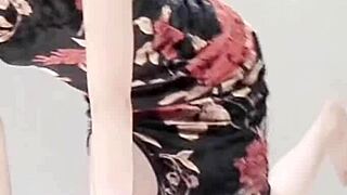 Young Japanese Student Shows Small Tits and Legs in One Piece