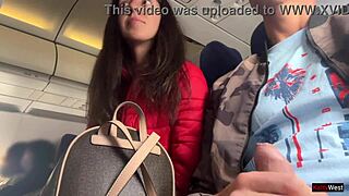 risky public jerking off on the plane
