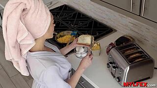 Housewife's Sensual Breakfast Turns Intense Anal Fuck