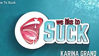 Karina Grand sucks cock for messy facial.