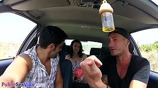 Busty Brit blows in public before outdoor sex 😏