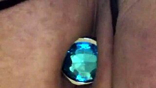 sun692 in black lingerie with butt plug close up