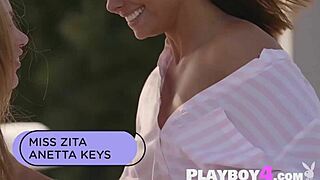 Asian teen Kit Rysha poses with brunette MILF Elilith Noir