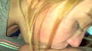 blonde babe says, 'i'll deepthroat your dick sloppy until you cum in my mouth'