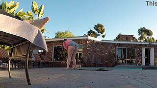 Gigi Breeze can't finish yoga without a quick cock break