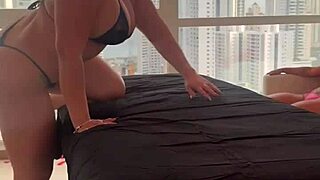 stepmom gets massage from stepson with cum