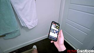 Stepsister blaire johnson catches stepbro juan loco jerking off and offers help that leads to fucking her tight pussy