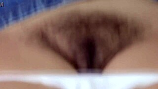 Stepson jerks off to hairy pussy 😍