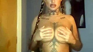 Scottish tattooed teen fingers herself hard and deep