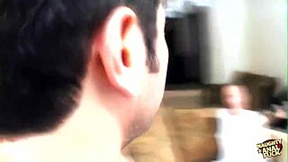 double penetration for busty blonde in gangbang blowbang