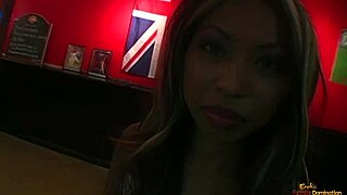 Exotic asian babe RIDES a huge COCK in COWGIRL, bending over for deepthroat and cum in mouth