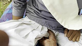 the indian school girl of indian village took her in the forest and her fuck