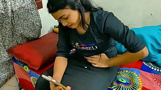 Rahul fucks girlfriend and wife in threesome on bed