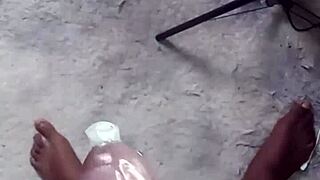 labeto's safe sex hot masturbation ends with cumshot in condom to sex machine song