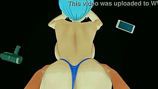 Bulma says, Follow my jerk-off instructions for your monster cock.