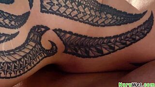 Lacey Jayne Gives Wet Nuru Massage Sensually