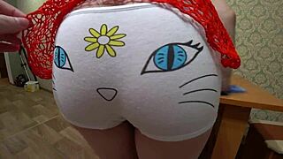 Zucchini stretches her hairy pregnant pussy wide in homemade lesbian play