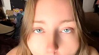 she sucks dildo then teases her pussy