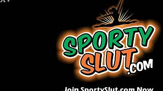 big bubble butt latina teen in yoga spandex flaunts huge tits puffy cameltoe ass