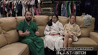 jasmine rose's face gets blasted full of cum in backstage domination